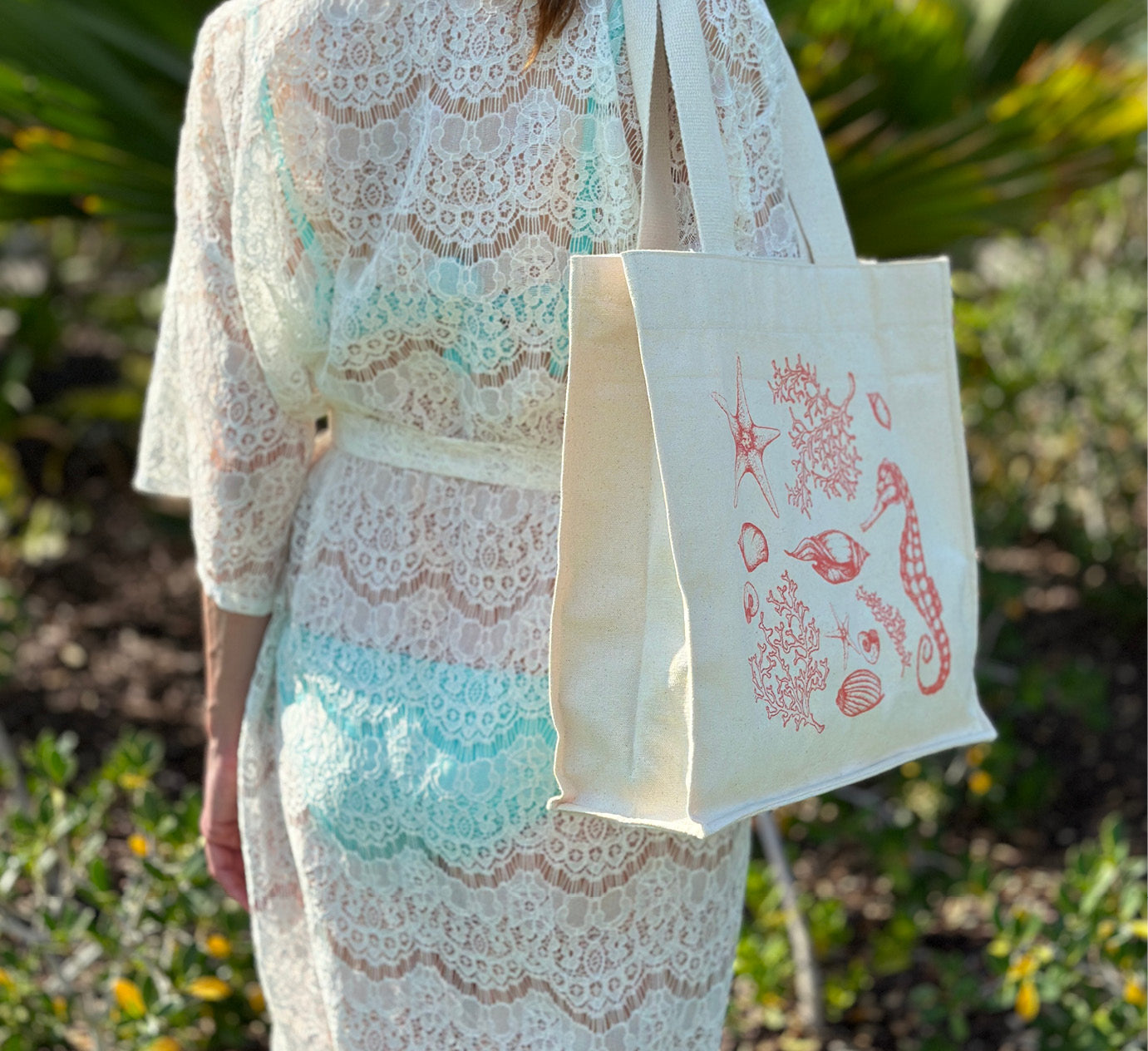 Coral Reef Tote Bag - Beach Bag aus Canvas