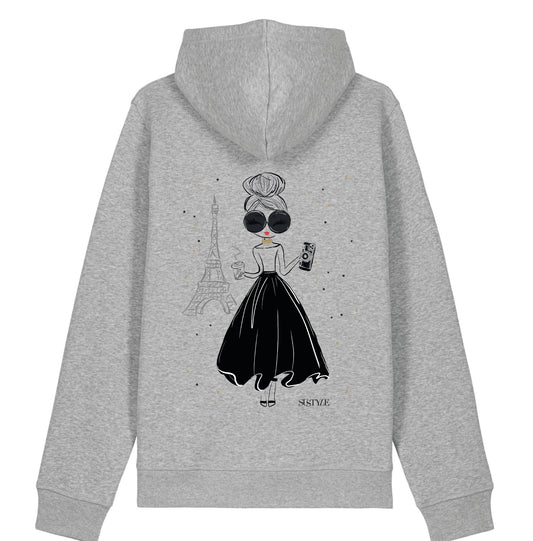 Bonjour, Paris! Hoodie Grau