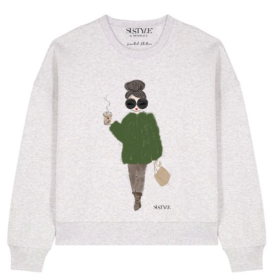 Fur Jacket GREEN - Sweatshirt Grau